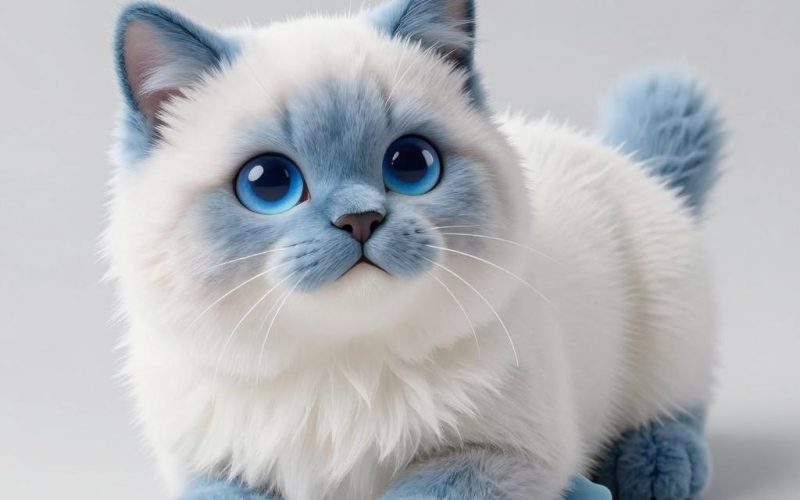 Kot rasy ragdoll, niebieski
