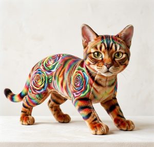 Chat Bengal arc-en-ciel